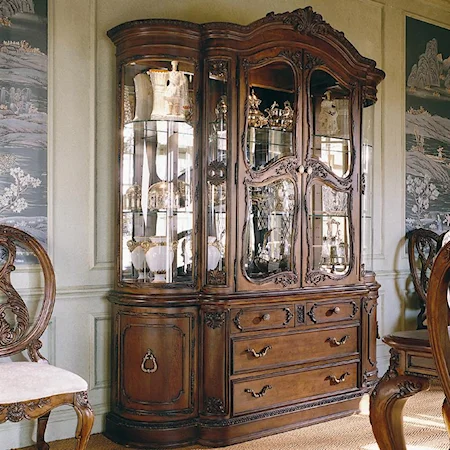 Palladian China Cabinet with Curio Ends